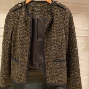 Talbots cropped jacket- black/metallic